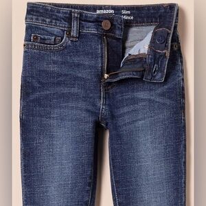 Amazon Essentials Boys Sllim Navy Blue Jeans With Adjustable Inner Straps